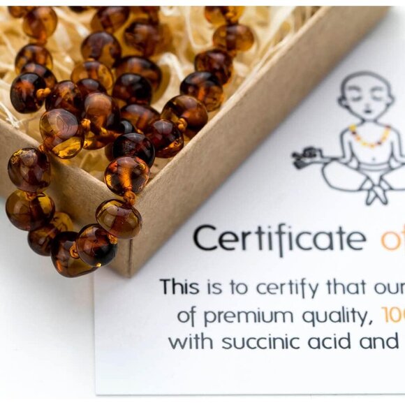 Baltic Amber Necklace Authentic, Certified - 12.5 inches - Unisex Jewelry - Poli - Picture 4 of 7